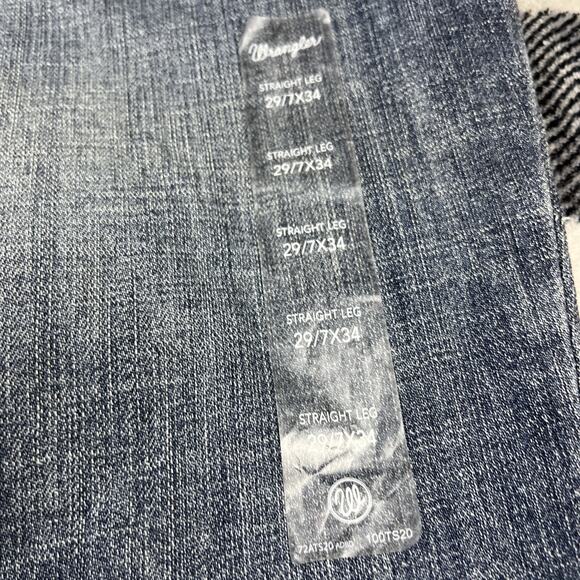Wrangler Jeans Womens 29/7x34 Straight Leg Mid Rise Dark Wash 1009MWTMS - Picture 4 of 11